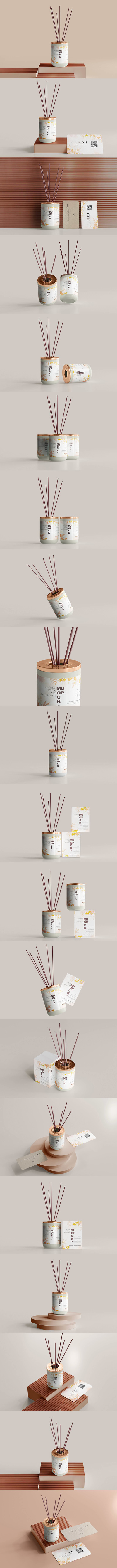 空气清新藤条香熏器样机模板 (psd)