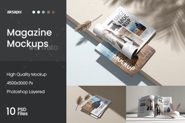 目录杂志效果图设计样机 (psd)