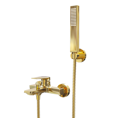 Aisch 5501黄铜色浴室水龙头花洒3D模型（OBJ,FBX,MAX）