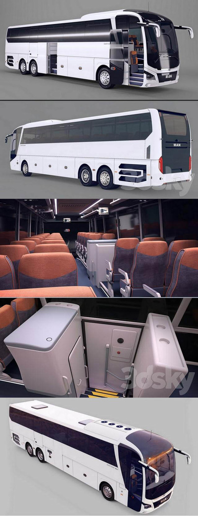 MAN Lion’s coach L R08 2018款高端大巴3D模型（OBJ,FBX,MAX）