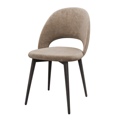 Pino实木脚架杏色软垫靠背椅3D模型（OBJ,FBX,MAX）