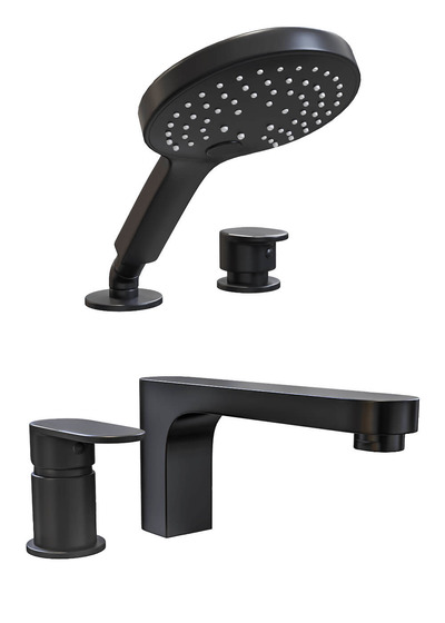Elbe 7455黑色浴室水龙头和花洒3D模型（OBJ,FBX,MAX）