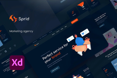 营销服务机构网页设计模板 (XD)