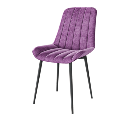 Martin金属腿架紫色丝绒布艺软垫靠背椅3D模型（OBJ,FBX,MAX）