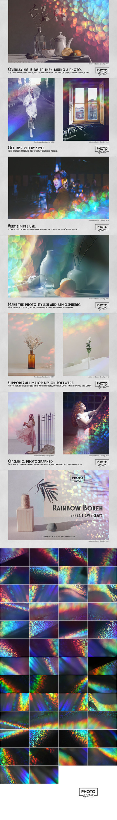 彩虹散景照片叠层JPG素材