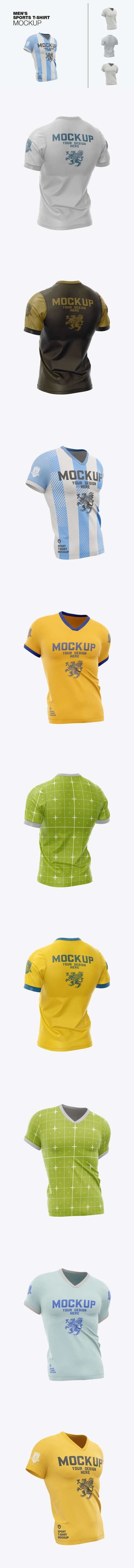 男式运动T恤球服样机 (PSD)