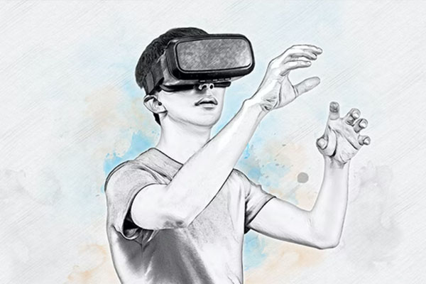 铅笔素描画PS照片效果 (psd)