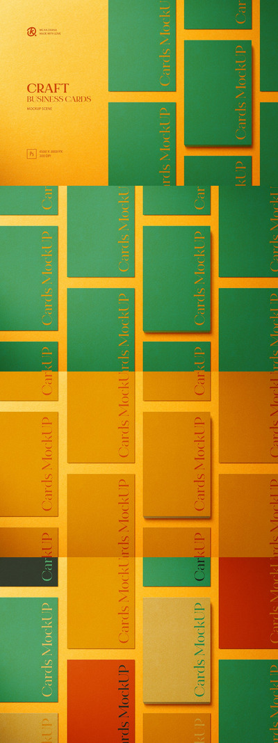 制作名片模型场景展示样机 (PSD)