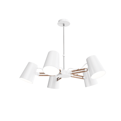 Looker 3770木质枝干白色底座灯罩组合吊灯3D模型（OBJ,FBX,MAX）