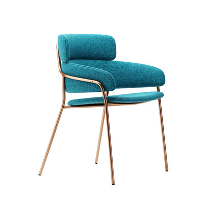 Strike系列金属管状钢架结构蓝色布艺软垫扶手椅3D模型（OBJ,FBX,MAX）