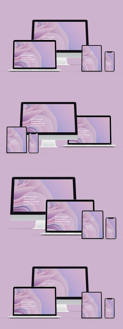 多设备模型响应式网页电脑手机样机 (PDF,PSD)