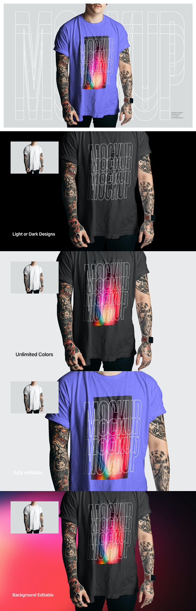 休闲T恤样机 (PSD)