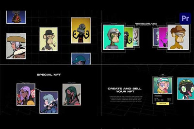 NFT数字艺术收藏品展示视频RP模板[Mogrt]