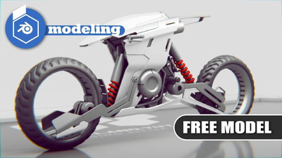 Blender概念摩托车建模教程+工程文件免费下载(Blend)