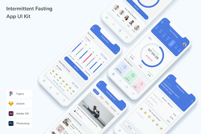 间歇禁食应管理 App UI Kit (FIG,PSD,SKETCH,XD)