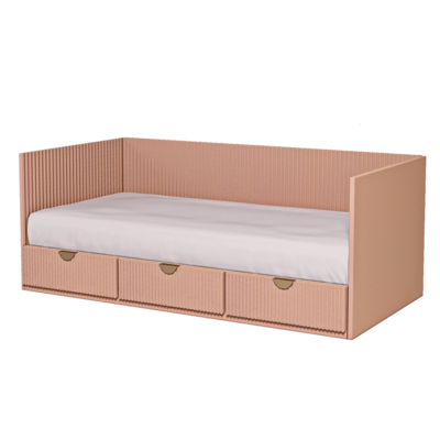 Lux 5带抽屉和挡板的儿童床3D模型（OBJ,FBX,MAX）