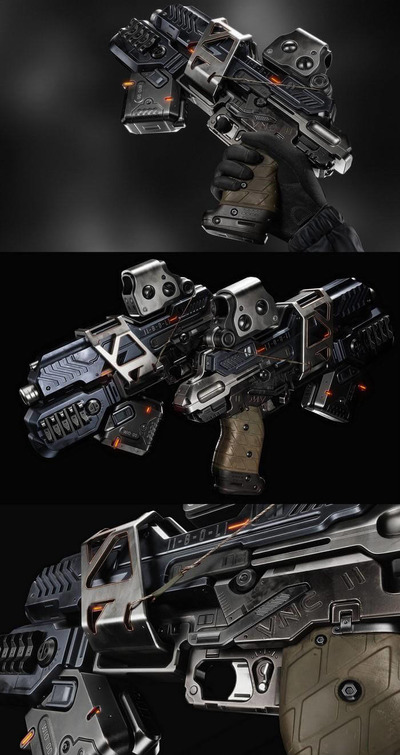 科幻枪3D模型（OBJ,FBX,MAX）