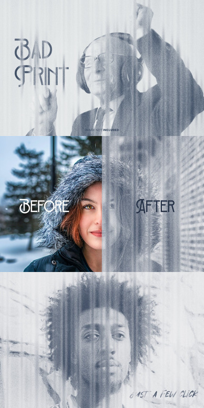 逼真效果的印刷差图层样式