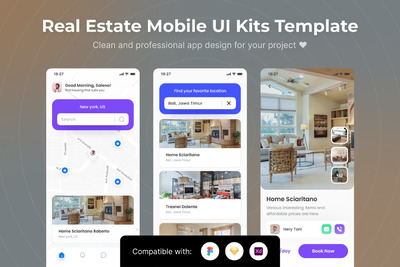 房产租房APP UI KIT (FIG,SKETCH,XD)