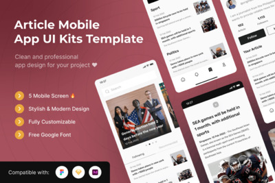 新闻资讯APP UI KIT (FIG,SKETCH,XD)