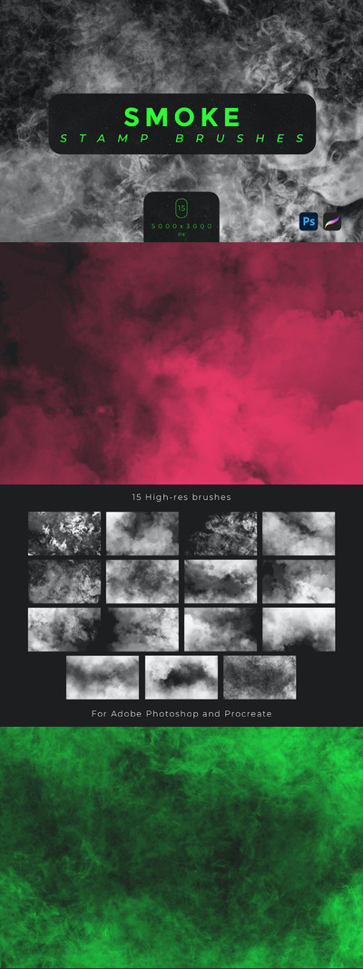 高端逼真质感的烟雾笔刷背景底纹纹理大集合