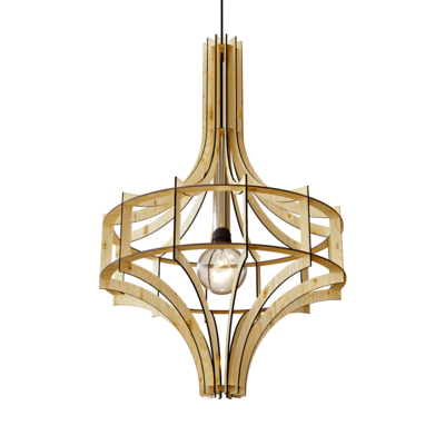 Lord II灯笼形木条外框吊灯3D模型（OBJ,FBX,MAX）