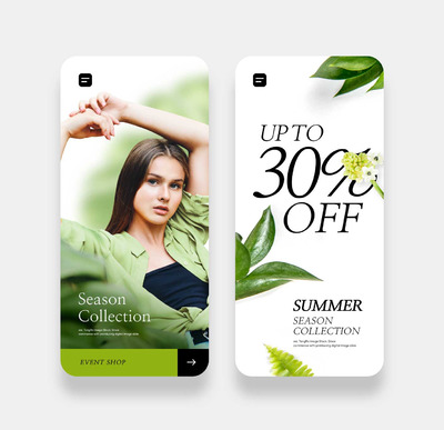 服装商店App页面设计模板 (psd)