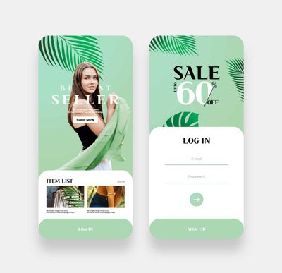电商App登录页面设计模板 (psd)