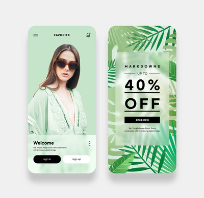 商店App引导页面设计模板 (psd)