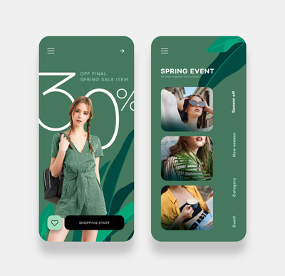 App春季促销活动页面设计模板 (psd)