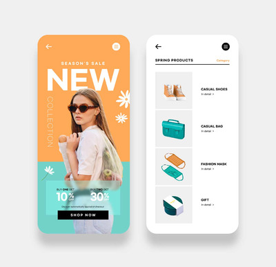 电商App春季产品促销页面设计模板 (psd)