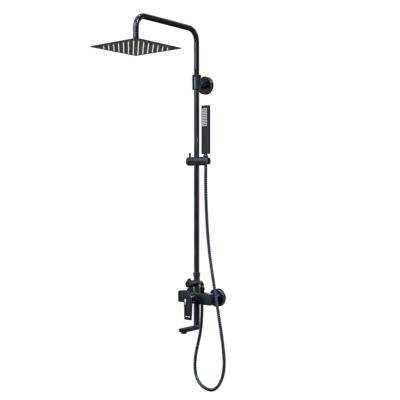 A16701带水龙头软管的深灰色全套浴室淋浴花洒系统3D模型（OBJ,FBX,MAX）