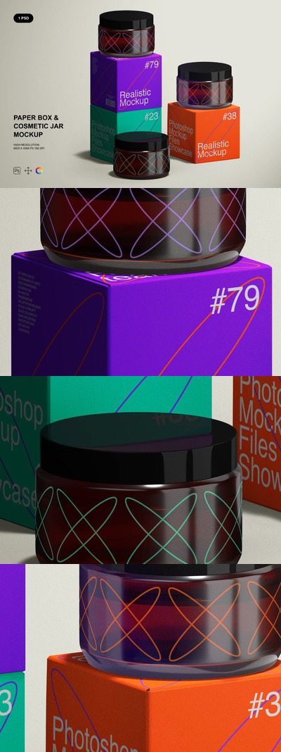 纸盒和化妆瓶模型样机 (PSD)