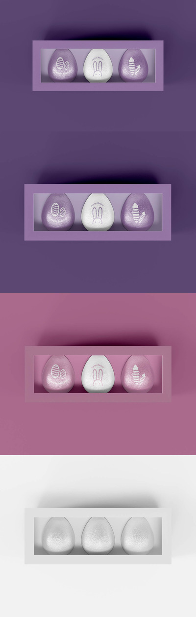 带包装得复活节蛋样机 (PSD)