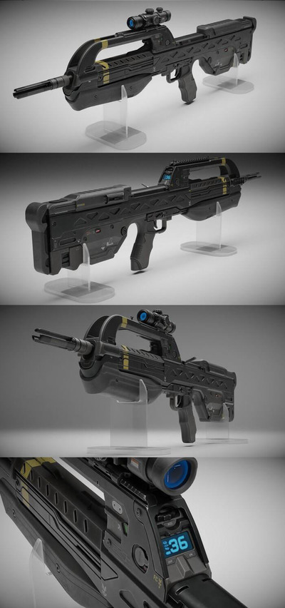 BR55战斗步枪3D模型（OBJ,FBX,MAX）