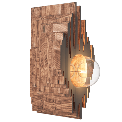 Galactic Fourier木质贴面灯座球形灯泡壁灯3D模型（OBJ,FBX,MAX）