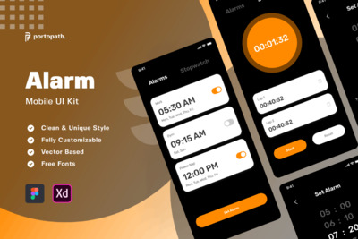 报警移动用户界面套件APP UI KIT (FIG,XD)