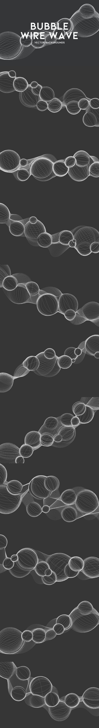 高端时尚抽象气泡线条波浪背景底纹矢量纹理集合-AI, EPS, JPG, PNG