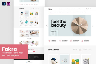 手工制作商店网页UI模板 (PSD,XD,PNG)