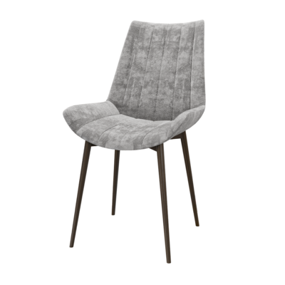 Neapol金属腿架灰色丝绒布艺软垫靠背椅3D模型（OBJ,FBX,MAX）