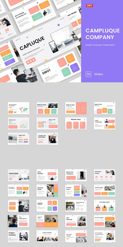 创意现代风格的企业PPT模板下载 (PPTX,PPT)