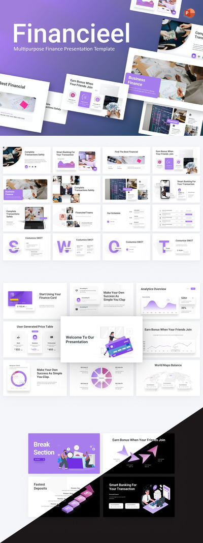 金融业务PPT模板 (PPTX)