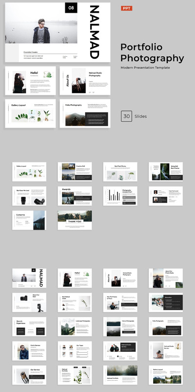 创新风格黑白配色的PPT模板下载 (PPTX,PPT)