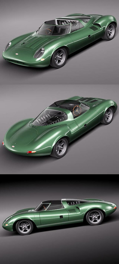 英伦经典捷豹Jaguar XJ13赛车3D模型（OBJ,FBX,MAX）