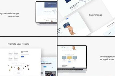 极简风格网站UI页面展示视频AE模板[aep]