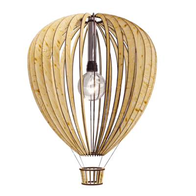 Aerostat热气球形状木片灯罩吊灯3D模型（OBJ,FBX,MAX）