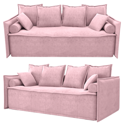 Provence一体式粉色布艺沙发3D模型（OBJ,FBX,MAX）