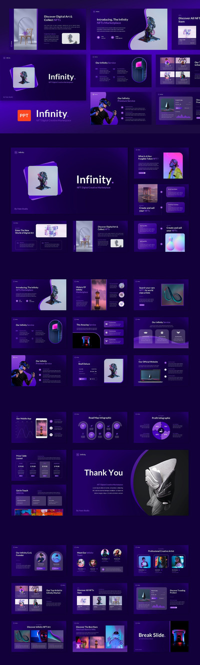 NFT数字创意市场PPT模版 (PPT,PPTX)