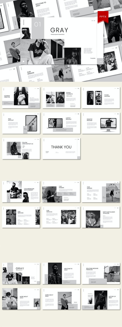 现代简约商业计划PPT模版 (PPTX,PPT)