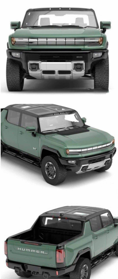 悍马EV 2022款皮卡汽车3D模型（OBJ,FBX,MAX）